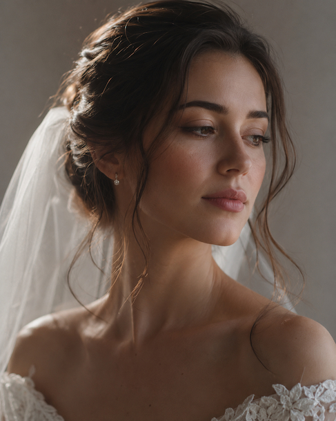 Elena K., bride with radiant complexion on wedding day